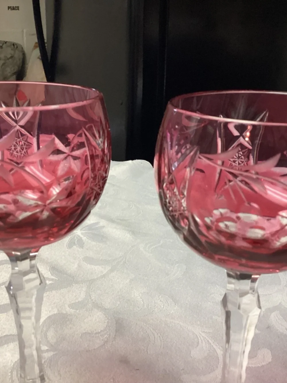 NAUCHTMANN. CRANBERRY WINE GLASSES SET OF 2 rare ones